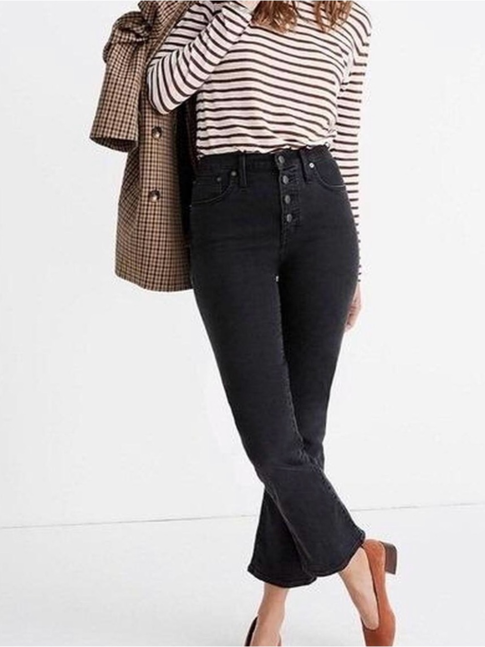 Madewell Cali Demi Boot Jeans in Bellspring Wash with Button-Fly Size 26P
